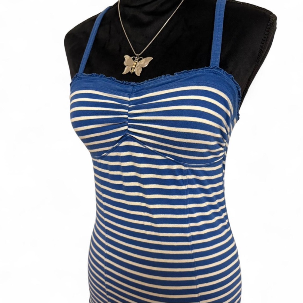 2000s/vintage Abercrombie & Fitch blue & white striped summer dress